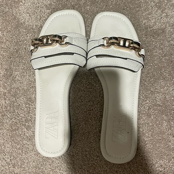 Zara white slides sandal - Picture 1 of 4